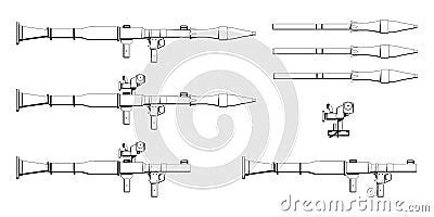 Rocket Propelled Grenade Rpg Firearms Colorful Image Set Rpg Anti