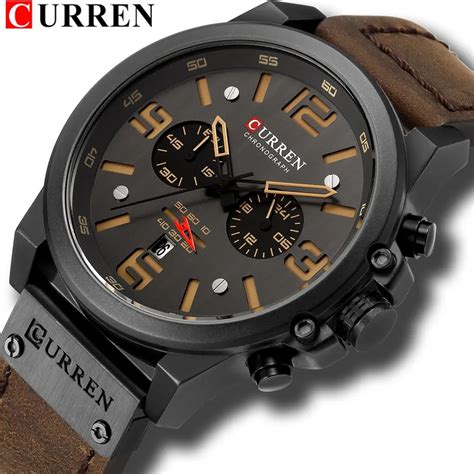 Curren Reloj De Pulsera Deportivo Para Hombre Cron Grafo De Cuarzo