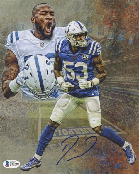 Darius Leonard Signed Colts 8x10 Photo Beckett Coa Pristine Auction