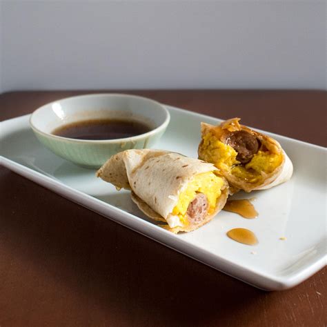 Chicken Sausage Breakfast Burritos With Spicy Maple Syrup Make Ahead