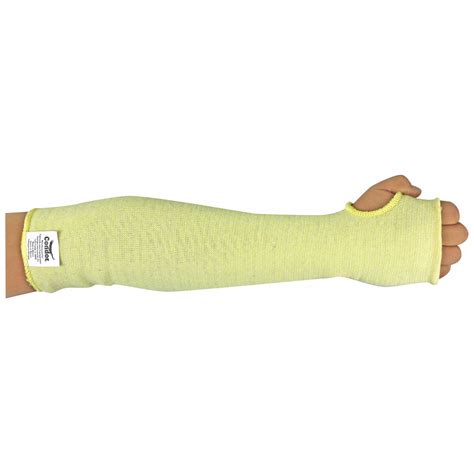 CONDOR ANSI ISEA Cut Level A2 Yellow Cut Resistant Sleeve 3CZK9