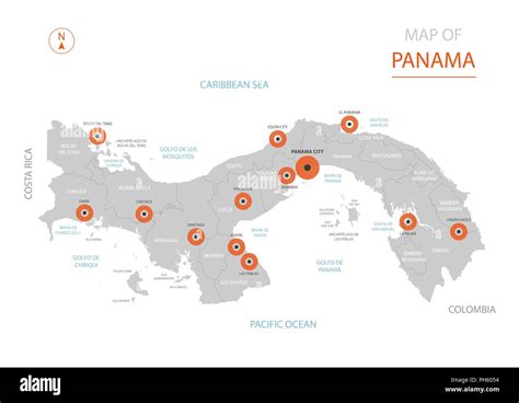 Detailed Map Of Panama And Capital City Panama Vector Image Hot Sex