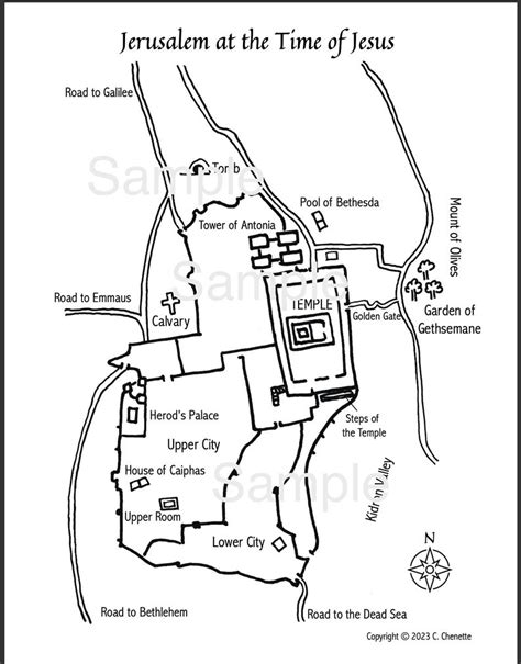 Map of Jerusalem at the Time of Jesus CGS Homeschool Christian - Etsy