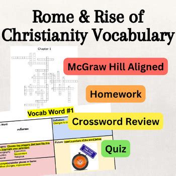 Rome Rise Of Christianity Vocabulary Homework Review And Quiz