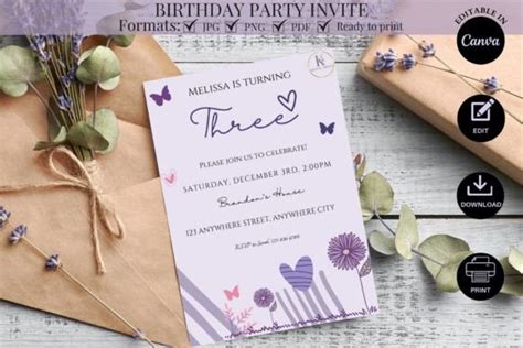 Birthday Party Invite Template Graphic by kkdigitalprints · Creative ...