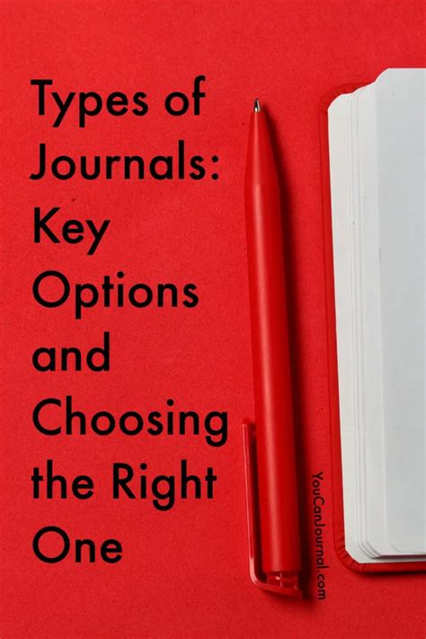 types  journals key options  choosing