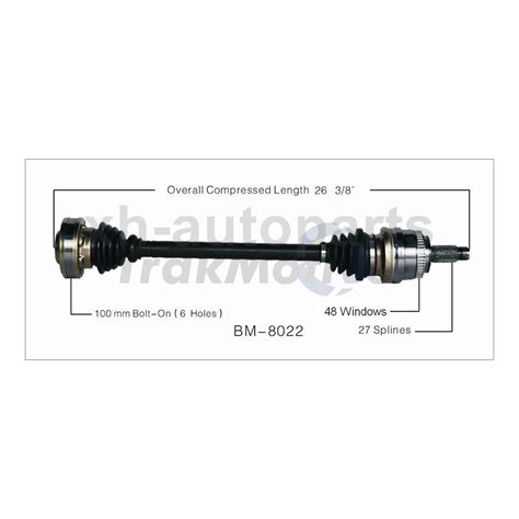 Fits 2000 2000 BMW 323Ci 2X Rear Left Rear Right TrakMotive CV Axle