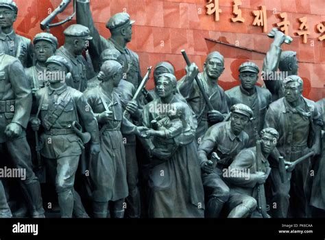 Statues Of Workers Farmers And Soldiers During The Revolution Against