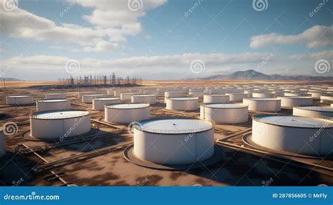 Oil Storage Tanks Storage Facility Reservoirs Royalty Free Stock