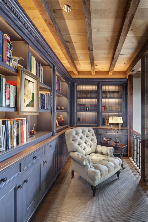 Waterfront French Eclectic | Small home libraries, Home library rooms ...