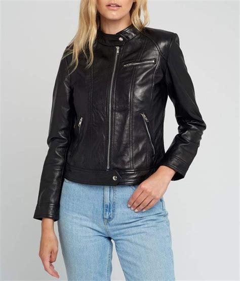 Womens Cafe Racer Black Leather Jacket The Leather Jacketer