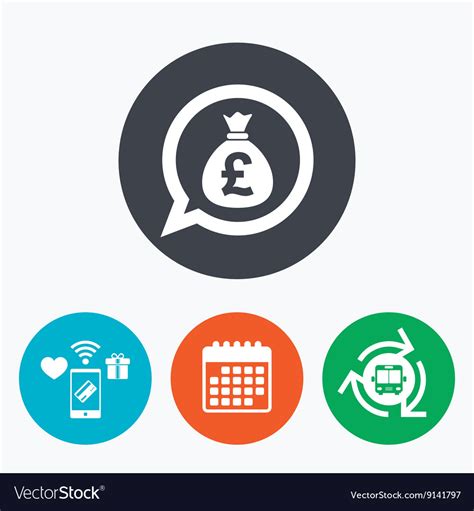 Money Bag Sign Icon Pound Gbp Currency Royalty Free Vector