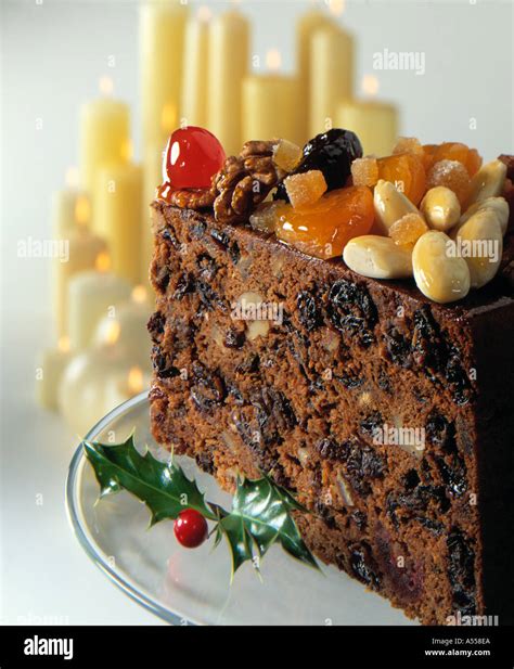 Christmas cake with candied fruits Stock Photo - Alamy