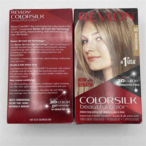 Revlon Colorsilk Beautiful Permanent Color 60 Dark Ash Blonde Pack Of