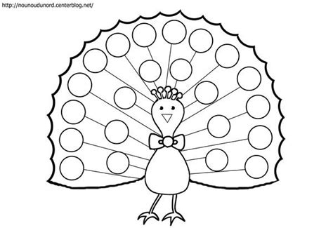 Paon Coloriage Gommettes En Couleur Coloriage Animaux Coloriage