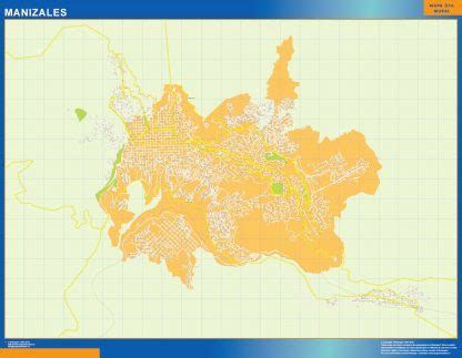 Manizales map in Colombia | Canada Wall maps of the world & countries