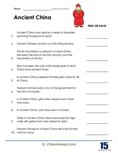 Ancient China Worksheets 15 Worksheets Worksheets Library