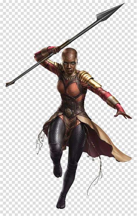 Black Panther Okoye Female Warrior Holding Weapon Art Transparent