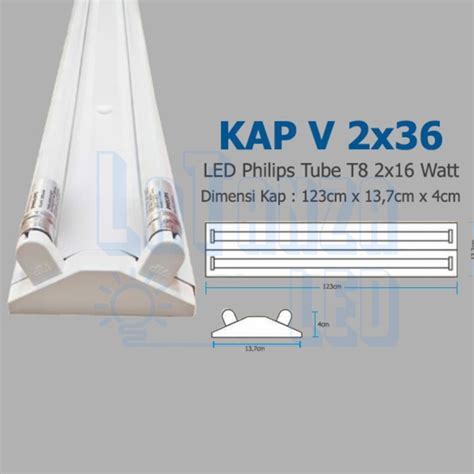 Jual Kap Lampu V Kap V Lampu TL 2x36 Watt Lokal Komplit Lampu LED