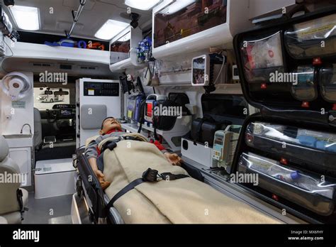 Tokyo, Japan. 3rd June, 2018. The interior of a Japanese ambulance on ...