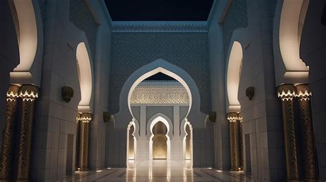 Premium AI Image | A rendering of the inside of a mosque.