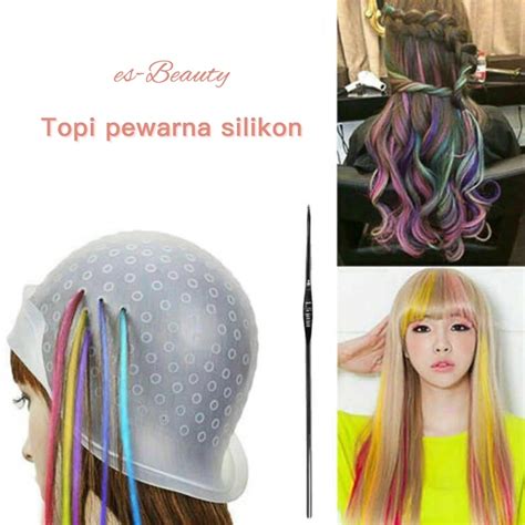 Jual Topi Pewarna Silikon Topi Pewarnaan Aksesori Rambut Jarum Kait