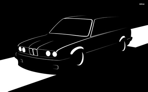 Bmw E30 Touring Silhouette Wallpaper Vector Wallpapers