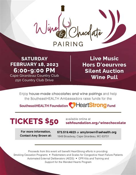 SoutheastHEALTH Foundation Wine Chocolate Pairing Cape Girardeau