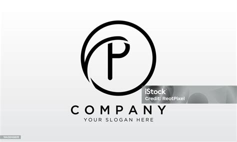 logo huruf p awal  bentuk lingkaran template vektor desain logo p