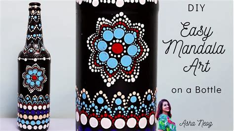 Easy Dot Mandala Bottle Painting Dot Painting On Bottle Mandala