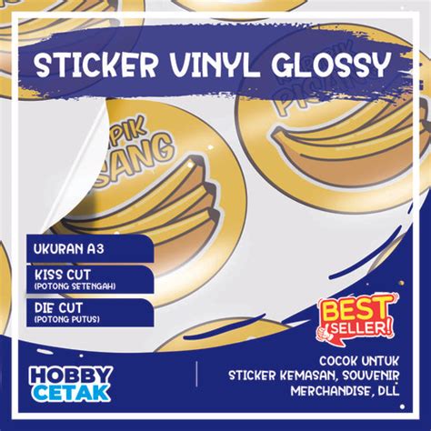 Jual Cetak Sticker Vinyl Glossy Quantac Ukuran A Desain Custom