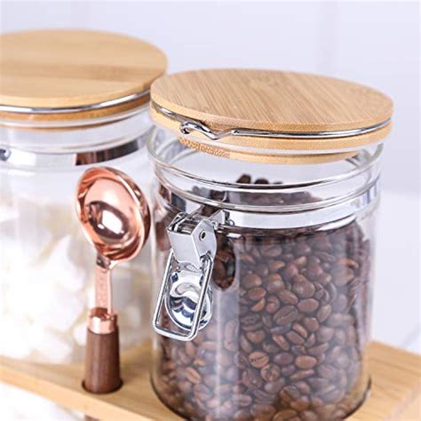 Kkc Large Glass Storage Jars With Spoon Glass Coffee Bean Storage