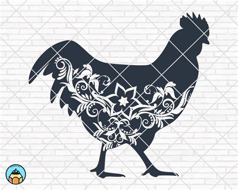 Floral Chicken SVG HotSVG