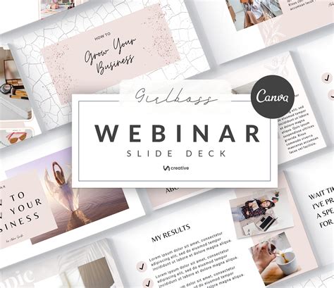 Webinar Slide Deck Template Presentation Canva Pink And Etsy