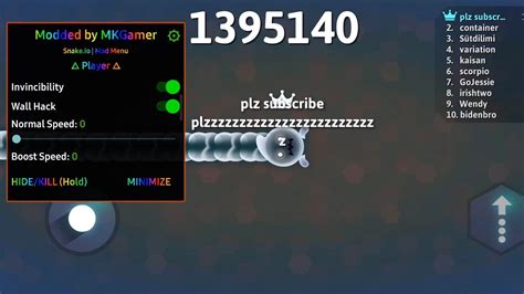 OMG Highest Score In Snake Io Snake Io Mod Menu Gameplay 06