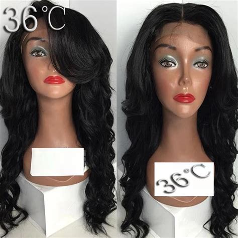 2016 Virgin Peruvian Full Lace Wigs Human Hair Wigs With Bang Glueless Wavy Lace Front Wig