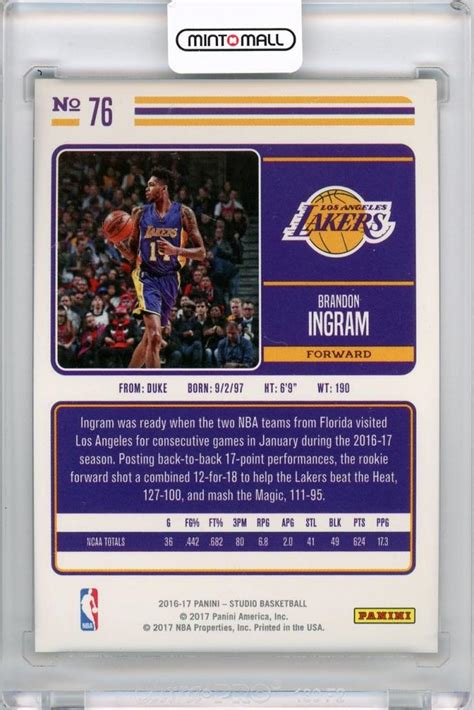 ミントモール MINT 吉祥寺店 2016 17 PANINI STUDIO Los Angeles Lakers Brandon