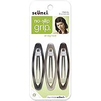 Amazon Scunci No Slip Grip Oval Snap Clips 3 Count Hair Clips