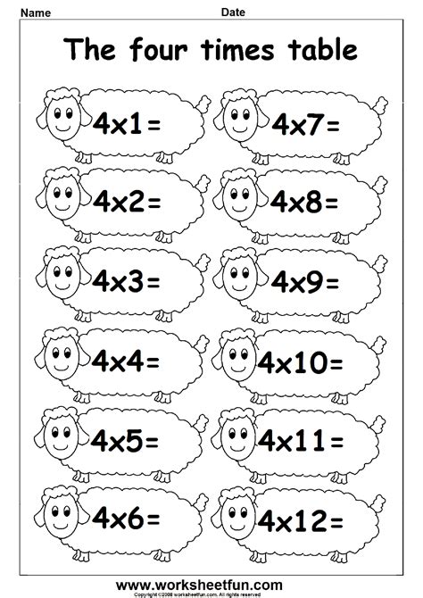 Times Tables Pdf Worksheets