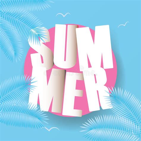 Summer Time Holiday Illustration With Typography Letter On Blue Ocean