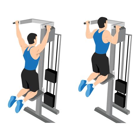 Man doing pull ups exercise. Machine or assisted pull up 22101583