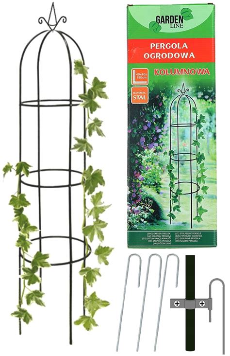 PERGOLA OGRODOWA KOLUMNOWA KOLUMNA SŁUP NA RÓŻE KWIATY KOTWY 190 cm