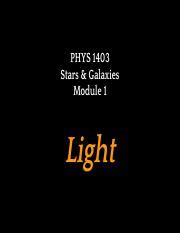 1403 MODULE 01 LIGHT Pdf PHYS 1403 Stars Galaxies Module 1