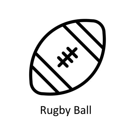 Rugby Ball Vector Outline Icons Simple Stock Illustration Stock