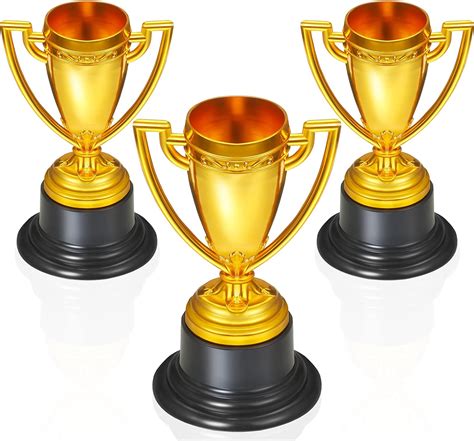 3 Pcs Mini Trophies Gold Small Trophy Cups Plastic Award