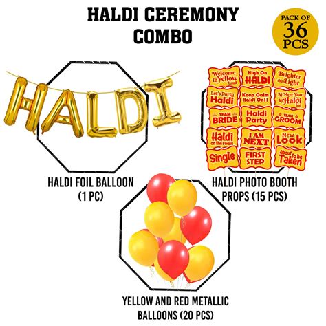 Haldi Ceremony Decoration,Haldi Ceremony Decoration Kit Pack of 36 ...