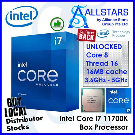 Intel Core I7 11700k Intel 11700k 11th Gen Lga1200 Box Processor