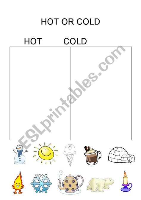 Hot Or Cold Esl Worksheet By Tanja442