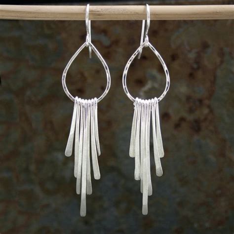 Falling Rain Sterling Silver Earrings Solid Silver Jewelry Projects