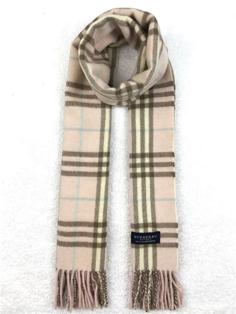 Authentic Burberry Scarf Muffler Scarves Soft Pink Cream Etsy